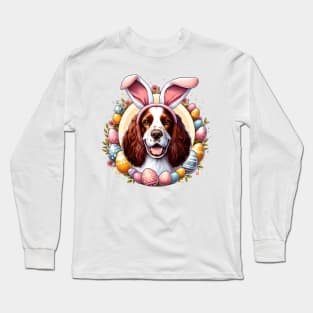 Sussex Spaniel Enjoys Easter with Bunny Ears Delight Long Sleeve T-Shirt